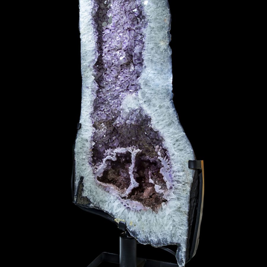 Inverted Geode New! Inverted Amethyst Geode Slice Slab Cathedral on Stand, 163 cm tall ...
